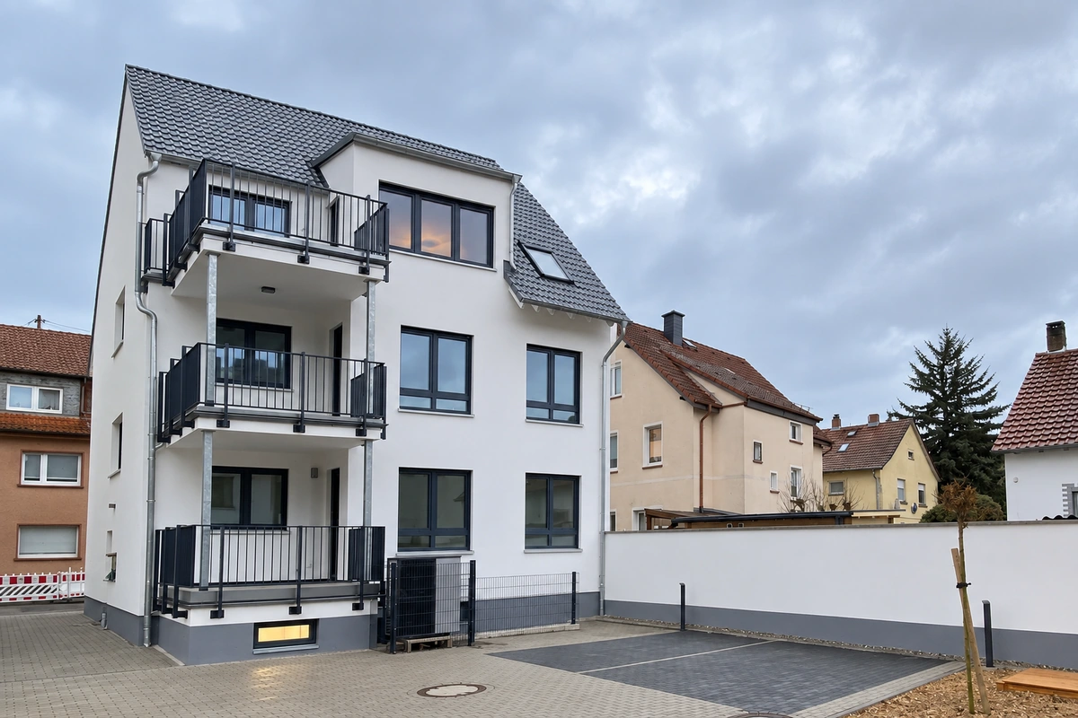 Im Herzen von Zeilsheim · Fertiggestelltes Wohnhaus mit Balkonen