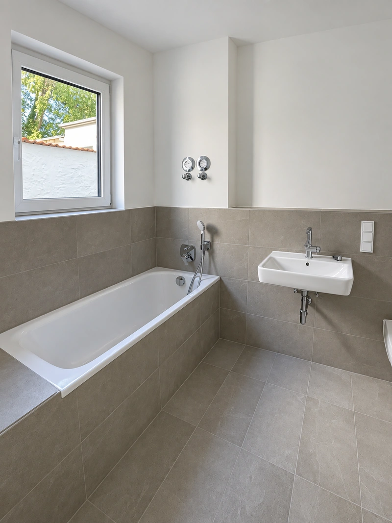 Tageslichtbad mit Badewanne